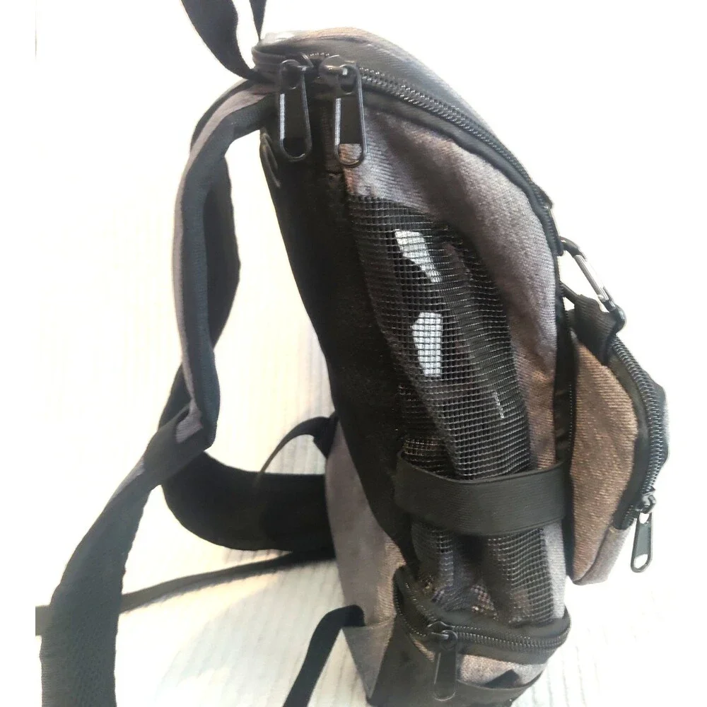 Pet Carrier Backpack Adjustable Shoulders Bag Breathable Mesh with Keychain bag